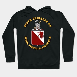 809th Engineer Bn - Coat of Arms w Motto Hoodie